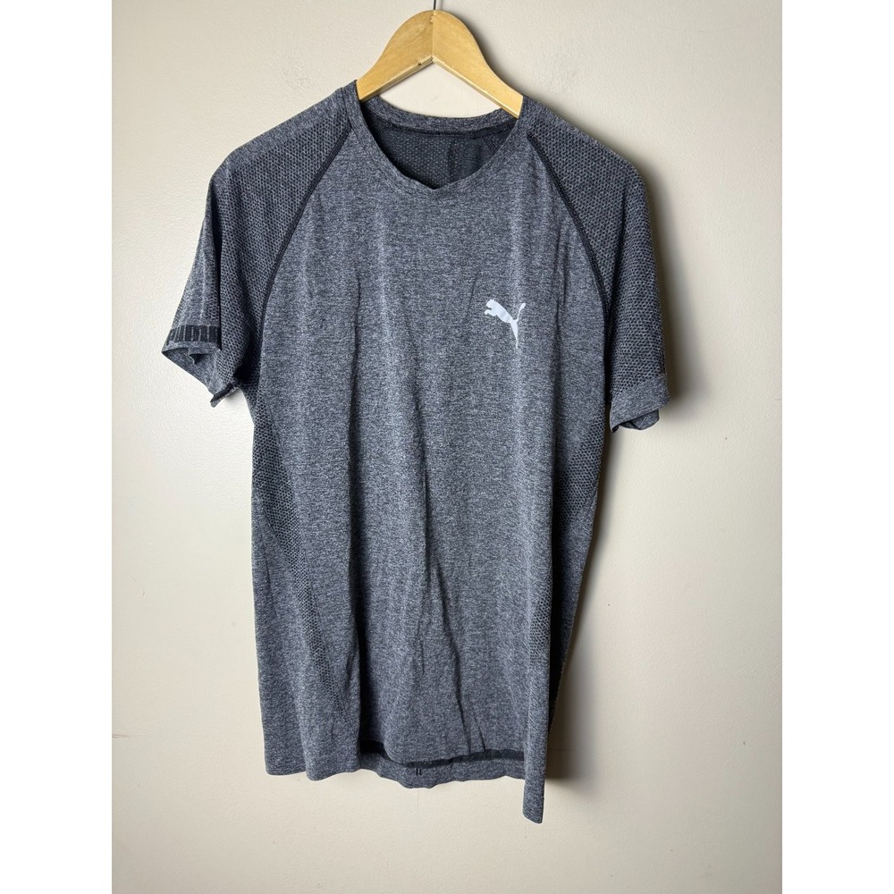 Puma Athletic T-Shirt Mens M Gray Gym Breathable